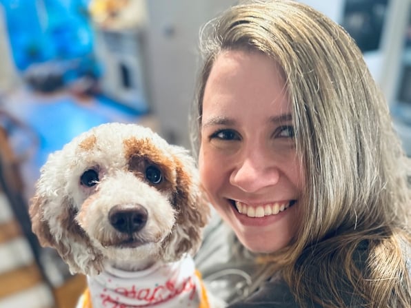 Sofia Johnson and her dog