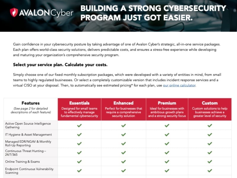 cybersecurity service plans Slick