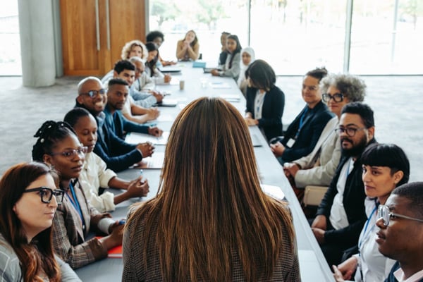 woman leading cyber discussion iStock-2168751056 crop