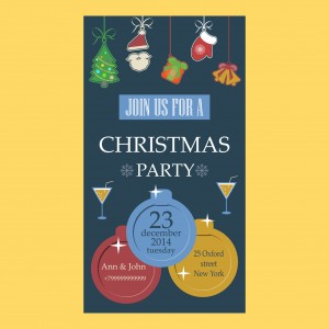 Christmas party invitation flat design